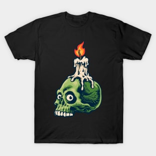 halloween character candle skull T-Shirt